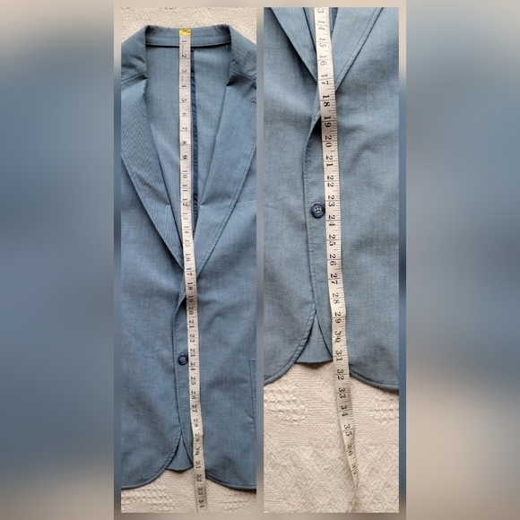 Black Brown 1826 Men's Classic Casual Everyday to Formal Button Up Blazer- Blue - Picture 7 of 10